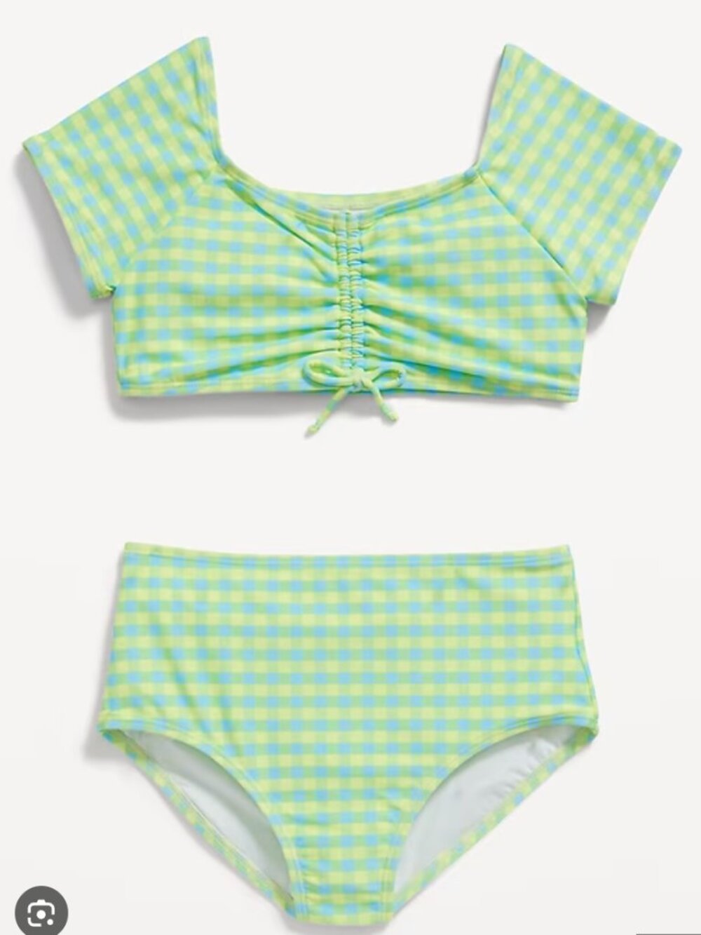 Patterned Ruched Bikini Swim Set for Girls | Old Navy size L